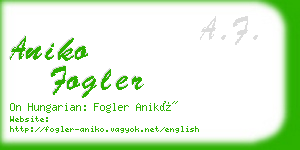 aniko fogler business card